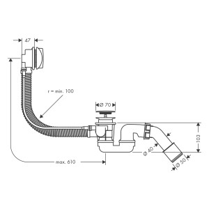 Hansgrohe Ab- und Überlaufgarnitur Flexaplus Komplettset chrom 58143000
