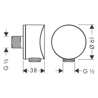 Hansgrohe Schlauchanschluß Fixfit S 1/2  chrom 27453000
