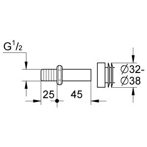 Grohe Einlaufgarnitur 1/2" 37044000