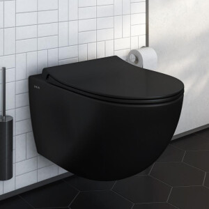 VitrA Wand-WC Sento spülrandos Vitra Flush schwarz matt 7748B083-0101
