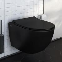 VitrA Wand-WC Sento spülrandos Vitra Flush schwarz matt 7748B083-0101