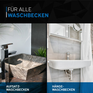 kör4u Design-Set chrom - Siphon mit Pop-Up Ablaufventil und zwei Eckventilen