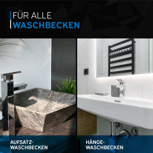kör4u Design-Set Cube - Siphon mit Pop-Up Ablaufventil und zwei Eckventilen