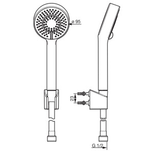 Hansa Handbrausegarnitur Basicjet chrom 44680133