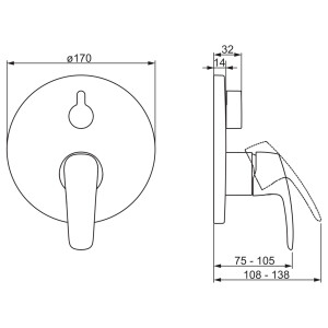 Hansa Badewannenarmatur Unterputz Hansapinto chrom 85269183