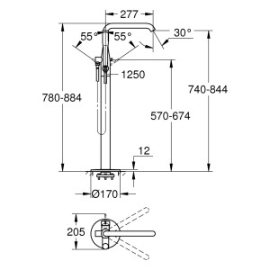 Grohe Einhand-Wannenbatterie Essence chrom 25248AL1