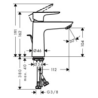 Hansgrohe Waschtischmischer 110 Talis E schwarz matt 71710670