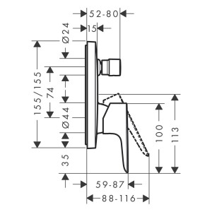 Hansgrohe Wannenmischer Talis E Unterputz schwarz matt 71745670