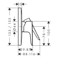 Hansgrohe Brausenmischer Talis E Unterputz schwarz matt 71765670