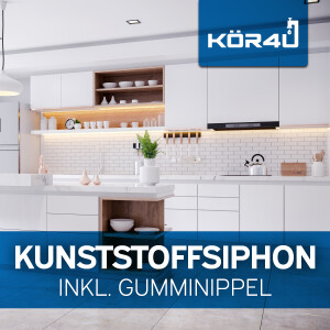 kör4u flexibler Kunststoffsiphon 1 1/2" x 40mm + Gumminippel 40/50mm