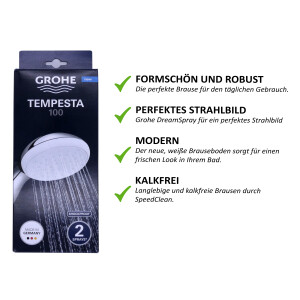 Grohe Handbrause Tempesta 100 2 Strahlarten Antikalk 27597001