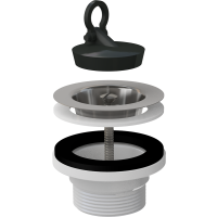 AlcaPlast Ablaufventil für Spülbecken 6/4" mit Edelstahlgitter