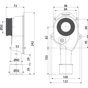 AlcaPlast Urinalsiphon DN40