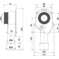 AlcaPlast Urinalsiphon DN40