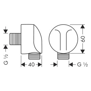 Hansgrohe Schlauchanschluss Fixfit DN15 chrom 27454000