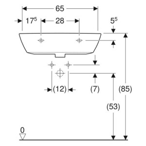 Geberit Renova Waschtisch mit Hahnloch 65x50 weiß