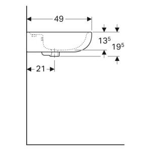 Geberit Renova Waschtisch mit Hahnloch 60x49