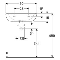 Geberit Renova Waschtisch mit Hahnloch 60x49