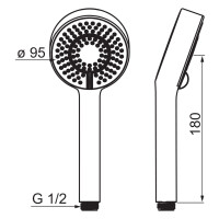 Hansa Handbrause HANSABASICJET 3-strahlig chrom 44630300