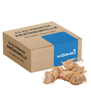 kör4u Premium Anzündwolle für Kamin, Ofen, Grill 2,5kg