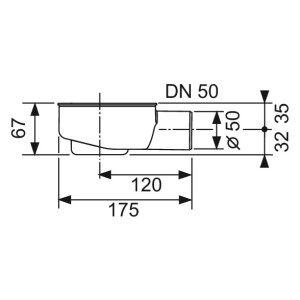 TECE Tecedrainline Ablauf flach DN 50 seitlich 650000