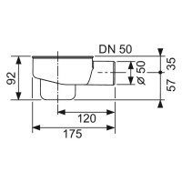 TECE Tecedrainline Ablauf Norm 50 DN seitlich 650001
