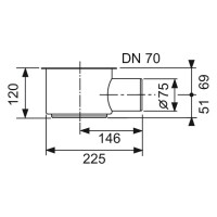TECE Tecedrainline Ablauf max DN 70 seitlich 650002